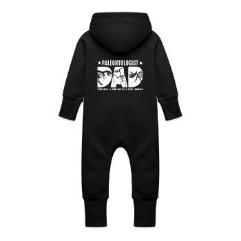 Paléontologue Papa L’idole Le mythe Archéologue - Grenouillère à capuche bio en molleton Bébé - noir - Dos
