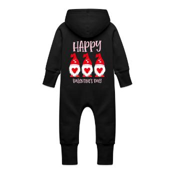 Gnome Happy Valentines Day - Baby Bio Sweat Overall mit Kapuze - Vanille-Milchshake - Hinten