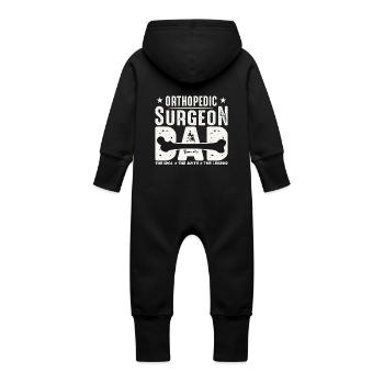 Chirurgien orthopédiste Papa L’idole L’orthopédiste - Grenouillère à capuche bio en molleton Bébé - noir - Dos