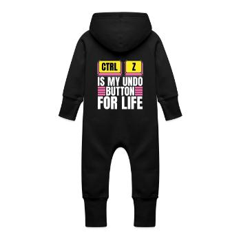 Coder Ctrl + Z Is My Undo Button Web Developer - Baby Bio Sweat Overall mit Kapuze - Schwarz - Hinten