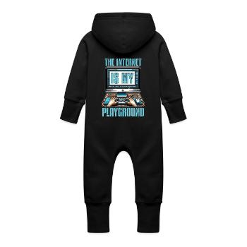 Coder The Internet Is My Playground Web Developer - Baby Bio Sweat Overall mit Kapuze - Schwarz - Hinten