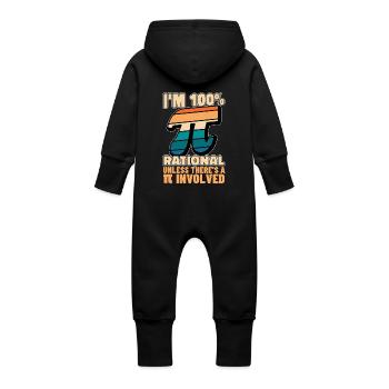 Mathematician I'm 100% Rational Unless Geometry - Baby Organic Sweat Overalls With Hood - black - Back