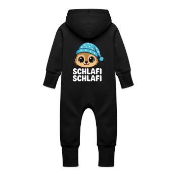 Schlafi Schlafi – Motif de chemise de nuit mignon - Grenouillère à capuche bio en molleton Bébé - vanille - Dos