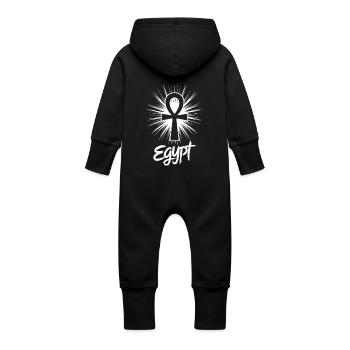 Égypte Ankh Symbole Splash - Grenouillère à capuche bio en molleton Bébé - vanille - Dos