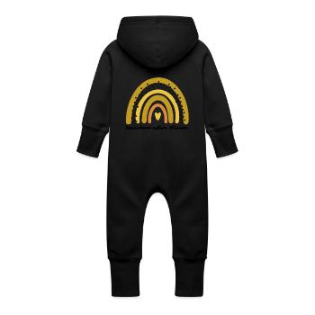 Rainbow after Storm neutral - Baby Bio Sweat Overall mit Kapuze - Schwarz - Hinten