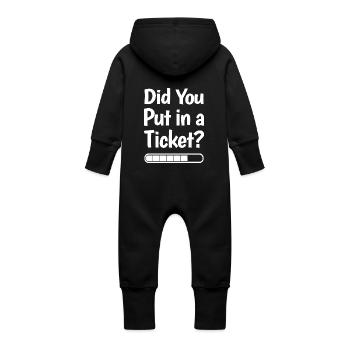 Hast du ein Ticket erstellt? Lustiges IT Meme - Baby Bio Sweat Overall mit Kapuze - Schwarz - Hinten