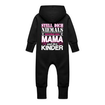 -Mama - Baby Bio Sweat Overall mit Kapuze - Schwarz - Hinten