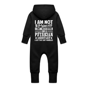 Physician Assistant Proud Physician Assistant - Baby Organic Sweat Overalls With Hood - vanilla - Back