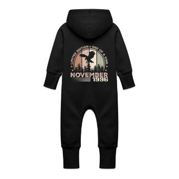 Incomparable since November 1996 28 Anniversary - Baby Organic Sweat Overalls With Hood - vanilla - Back