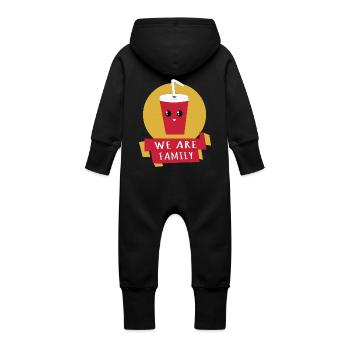COLA - WE ARE FAMILY - Baby Organic Sweat Overalls With Hood - black - Back