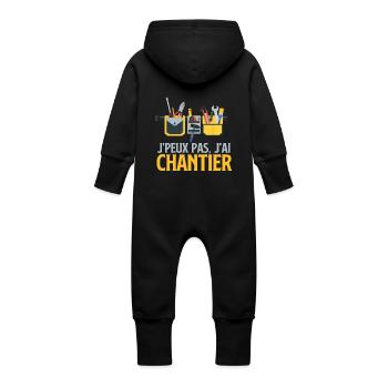 Chantier Worker Bricolage - Grenouillère à capuche bio en molleton Bébé - vanille - Dos