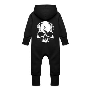 Crâne Pirate Rebelle - Grenouillère à capuche bio en molleton Bébé - vanille - Dos