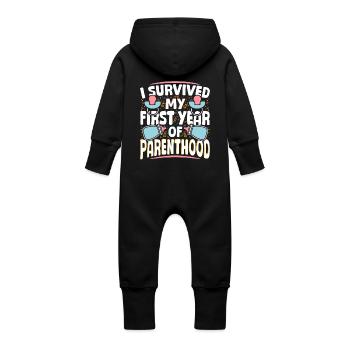 Erziehung - erstes Jahr der Elternschaft überlebt - Baby Bio Sweat Overall mit Kapuze - Vanille-Milchshake - Hinten