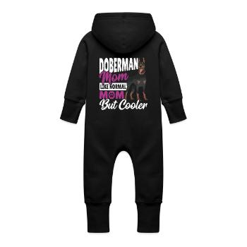Maman Doberman Comme une maman normale, mais plus cool - Grenouillère à capuche bio en molleton Bébé - vanille - Dos