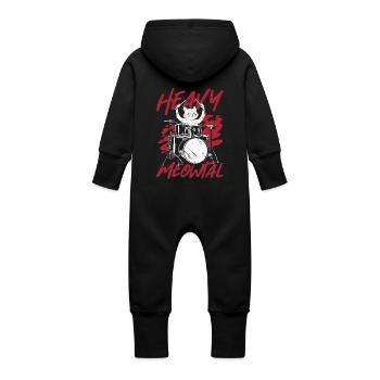 Heavy Meowtal Musique heavy metal - Grenouillère à capuche bio en molleton Bébé - vanille - Dos