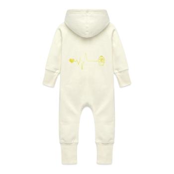 Diving Apnea Heartbeat - Baby Organic Sweat Overalls With Hood - vanilla - Back