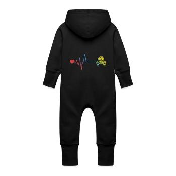 Masque à gaz Pouls Rythme cardiaque - Grenouillère à capuche bio en molleton Bébé - noir - Dos