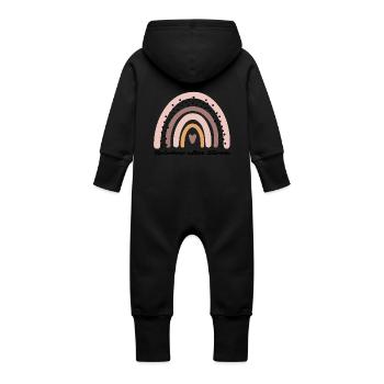Rainbow after Storm Mädchen - Baby Bio Sweat Overall mit Kapuze - Schwarz - Hinten
