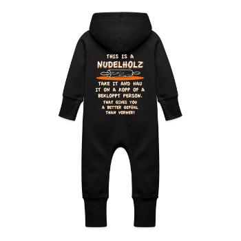 Nudelholz - Baby Bio Sweat Overall mit Kapuze - Schwarz - Hinten