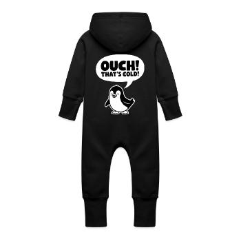 Aïe! C’est froid ! - Grenouillère à capuche bio en molleton Bébé - vanille - Dos