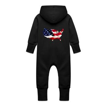 États-Unis - Grenouillère à capuche bio en molleton Bébé - vanille - Dos