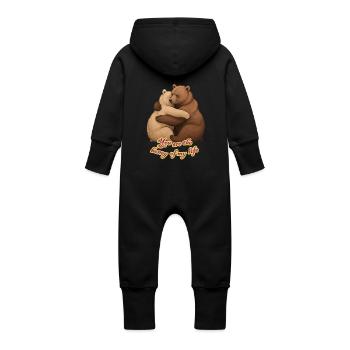 You are the honey of my life - Baby Organic Sweat Overalls With Hood - vanilla - Back