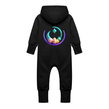Ramadan Gift Eid Mubarak Islam Allah Muslim - Baby Organic Sweat Overalls With Hood - black - Back