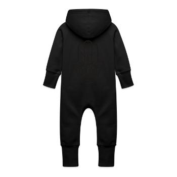 fatma_main - Grenouillère à capuche bio en molleton Bébé - noir - Dos