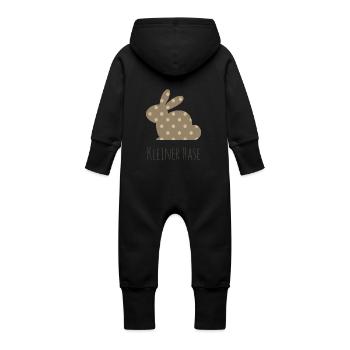 Kleiner Hase - Baby Bio Sweat Overall mit Kapuze - Schwarz - Hinten