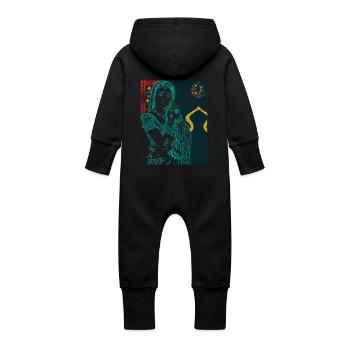 Hindu Frau - Baby Bio Sweat Overall mit Kapuze - Schwarz - Hinten