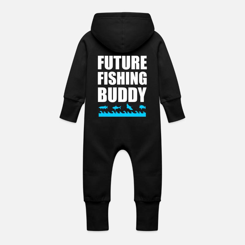future fishing buddy - Grenouillère à capuche bio en molleton Bébé - noir
