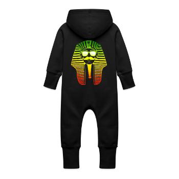 Pharaon Swagg Rasta - Baby Organic Sweat Overalls With Hood - black - Back