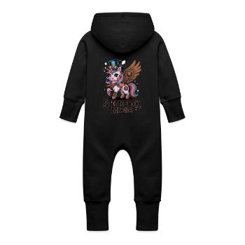 Steampunk Magic - Baby Organic Sweat Overalls With Hood - black - Back