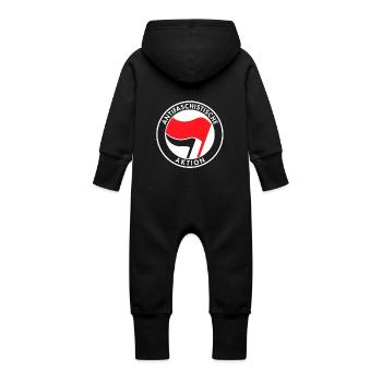 Antifaschistische Aktion - Baby Bio Sweat Overall mit Kapuze - Vanille-Milchshake - Hinten