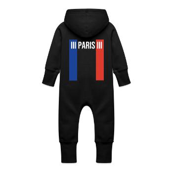 Paris 3ème arrondissement Paris Souvenir - Grenouillère à capuche bio en molleton Bébé - vanille - Dos