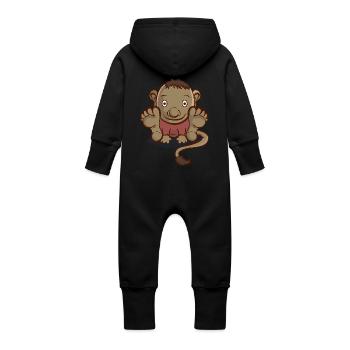 Troll - Grenouillère à capuche bio en molleton Bébé - noir - Dos