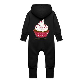 Muffin - Baby Bio Sweat Overall mit Kapuze - Schwarz - Hinten