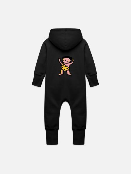It's Me the strongest! - Baby Organic Sweat Overalls With Hood - black
