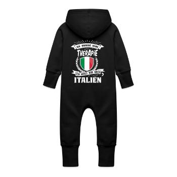 Je ne ai pas besoin Italie thérapie - Grenouillère à capuche bio en molleton Bébé - noir - Dos