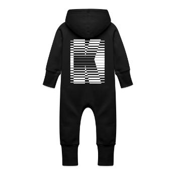 LETTER K - Baby Organic Sweat Overalls With Hood - vanilla - Back