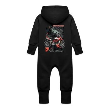 Superbike // Illustration - Grenouillère à capuche bio en molleton Bébé - noir - Dos