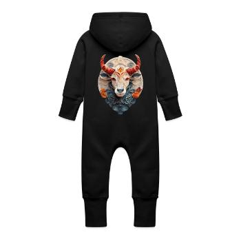 Signe du zodiaque Taureau - Grenouillère à capuche bio en molleton Bébé - vanille - Dos