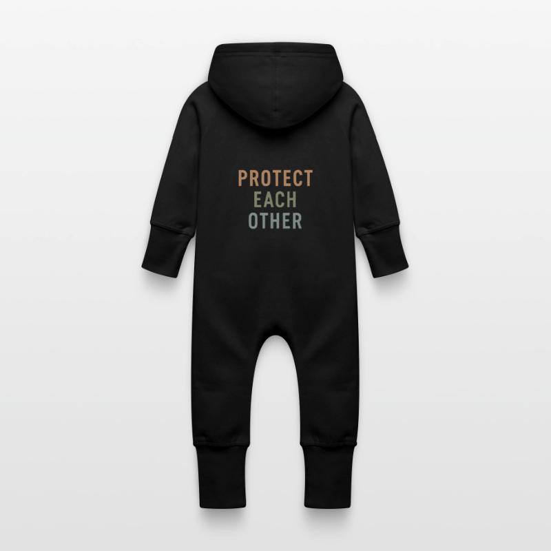 protect each other Gift Baby Organic Sweat Overalls With Hood