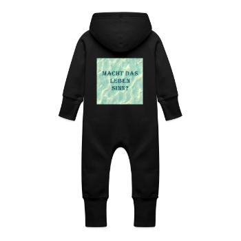 Does life make sense - Baby Organic Sweat Overalls With Hood - black - Back