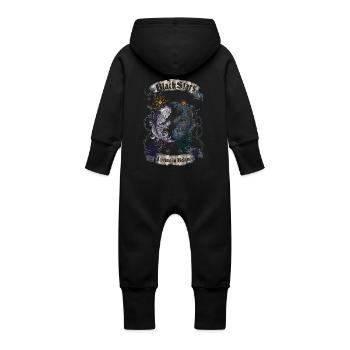 Black Stars - Baby Bio Sweat Overall mit Kapuze - Schwarz - Hinten