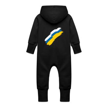 Drapeau des îles Canaries - Grenouillère à capuche bio en molleton Bébé - noir - Dos
