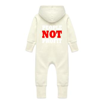 People not profit - Baby Organic Sweat Overalls With Hood - vanilla - Back