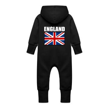 angleterre - Grenouillère à capuche bio en molleton Bébé - vanille - Dos