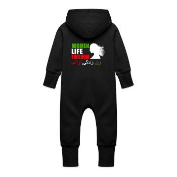 Women life freedom - Baby Organic Sweat Overalls With Hood - vanilla - Back