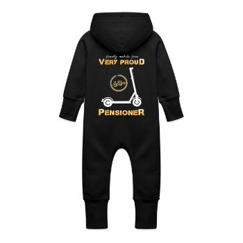 Pension de retraité mobile - Grenouillère à capuche bio en molleton Bébé - vanille - Dos